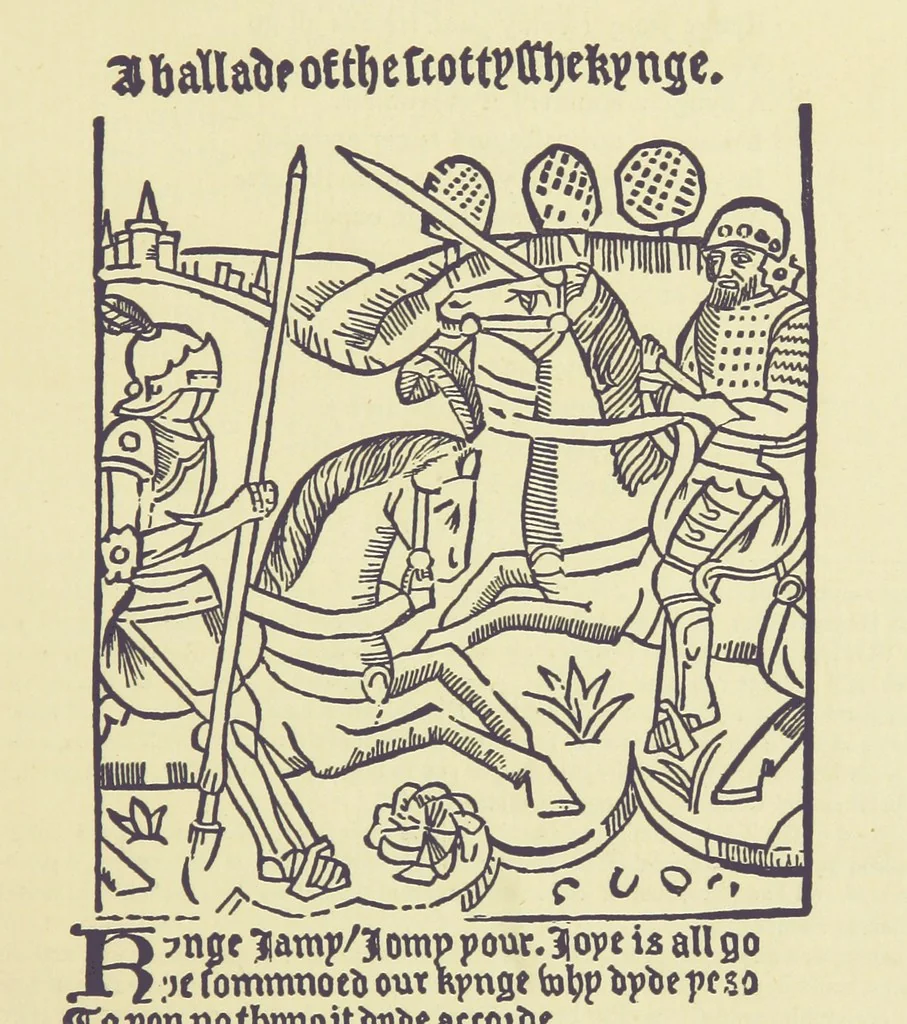 An illustration from A Century of Ballads ... Edited, and illustrated in facsimile of the originals, by J. Ashton, 1887, leaf 19