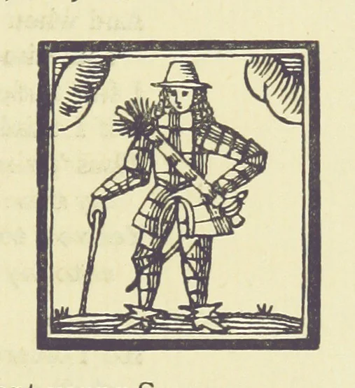 An illustration from A Century of Ballads ... Edited, and illustrated in facsimile of the originals, by J. Ashton, 1887, leaf 249