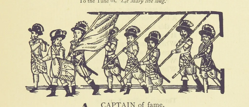 An illustration from A Century of Ballads ... Edited, and illustrated in facsimile of the originals, by J. Ashton, 1887, leaf 261