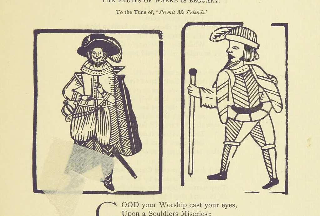 An illustration from A Century of Ballads ... Edited, and illustrated in facsimile of the originals, by J. Ashton, 1887, leaf 265