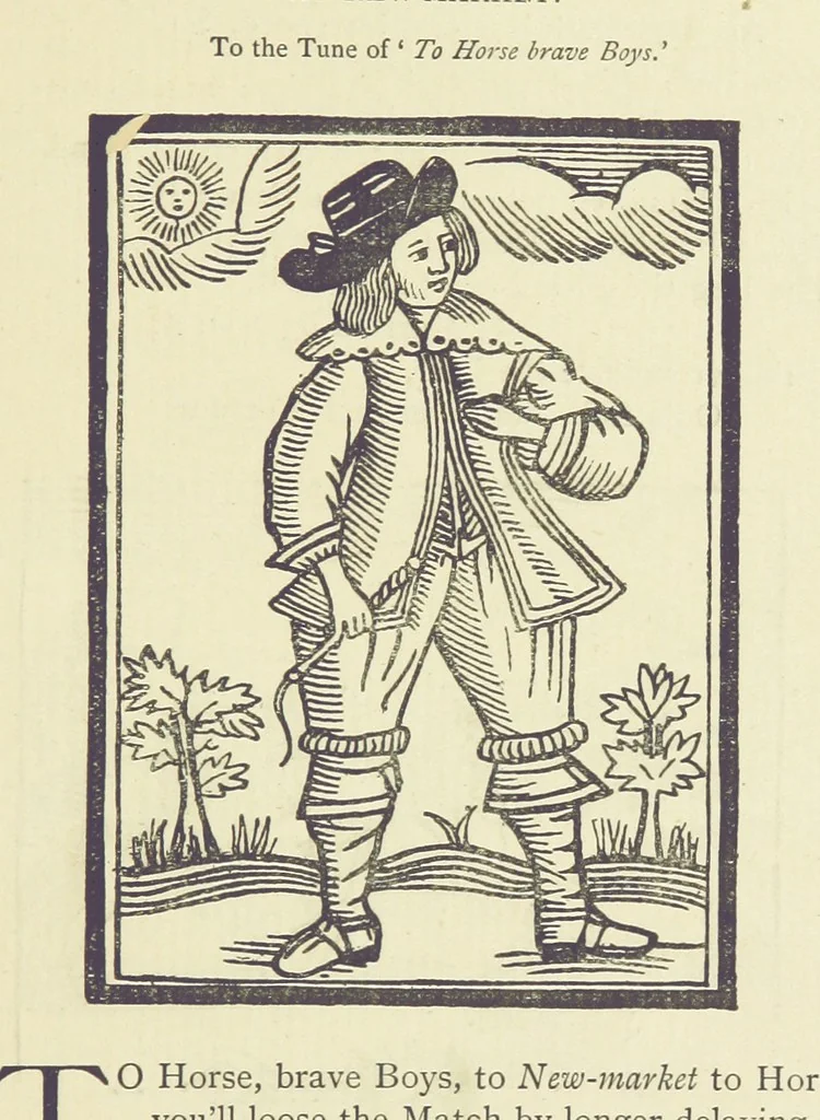 An illustration from A Century of Ballads ... Edited, and illustrated in facsimile of the originals, by J. Ashton, 1887, leaf 283