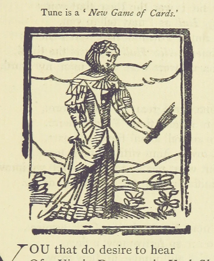 An illustration from A Century of Ballads ... Edited, and illustrated in facsimile of the originals, by J. Ashton, 1887, leaf 305