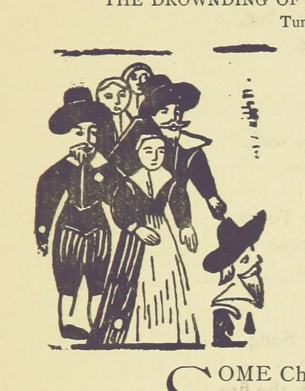 An illustration from A Century of Ballads ... Edited, and illustrated in facsimile of the originals, by J. Ashton, 1887, leaf 315