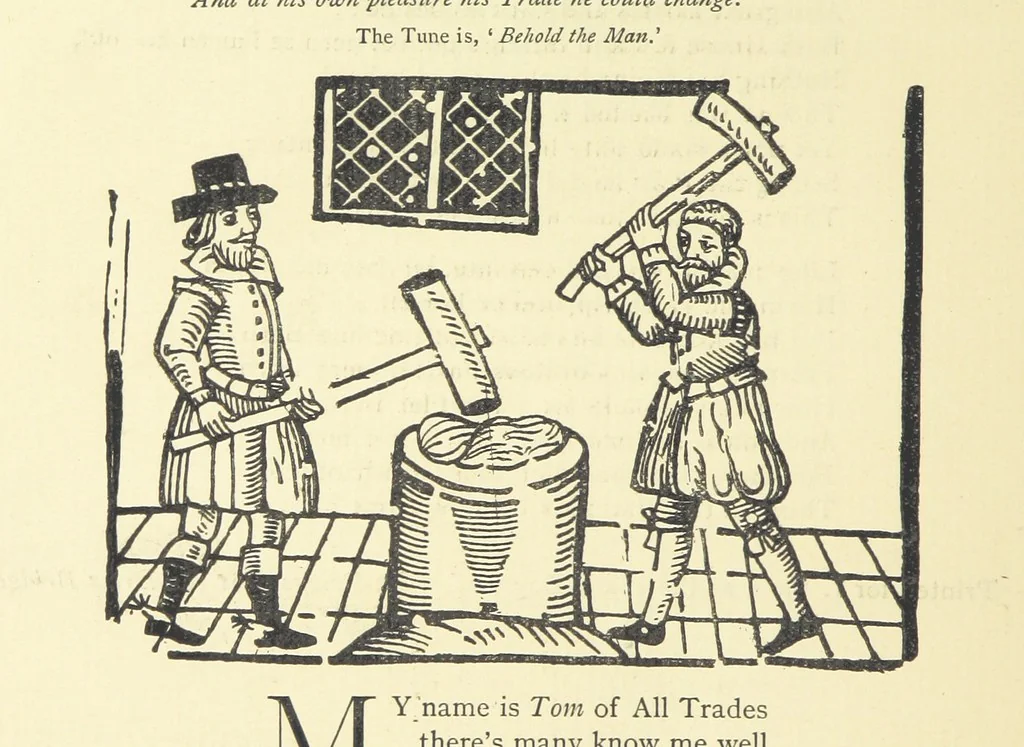 An illustration from A Century of Ballads ... Edited, and illustrated in facsimile of the originals, by J. Ashton, 1887, leaf 360
