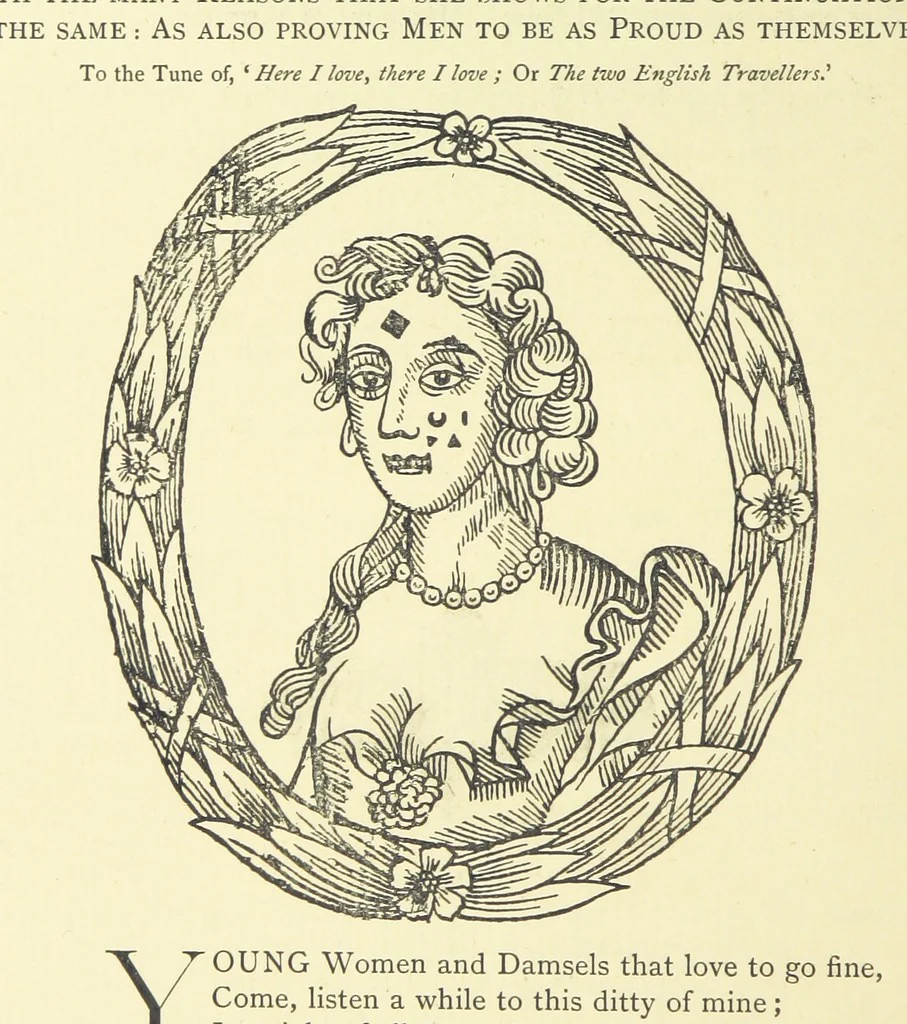 An illustration from A Century of Ballads ... Edited, and illustrated in facsimile of the originals, by J. Ashton, 1887, leaf 62
