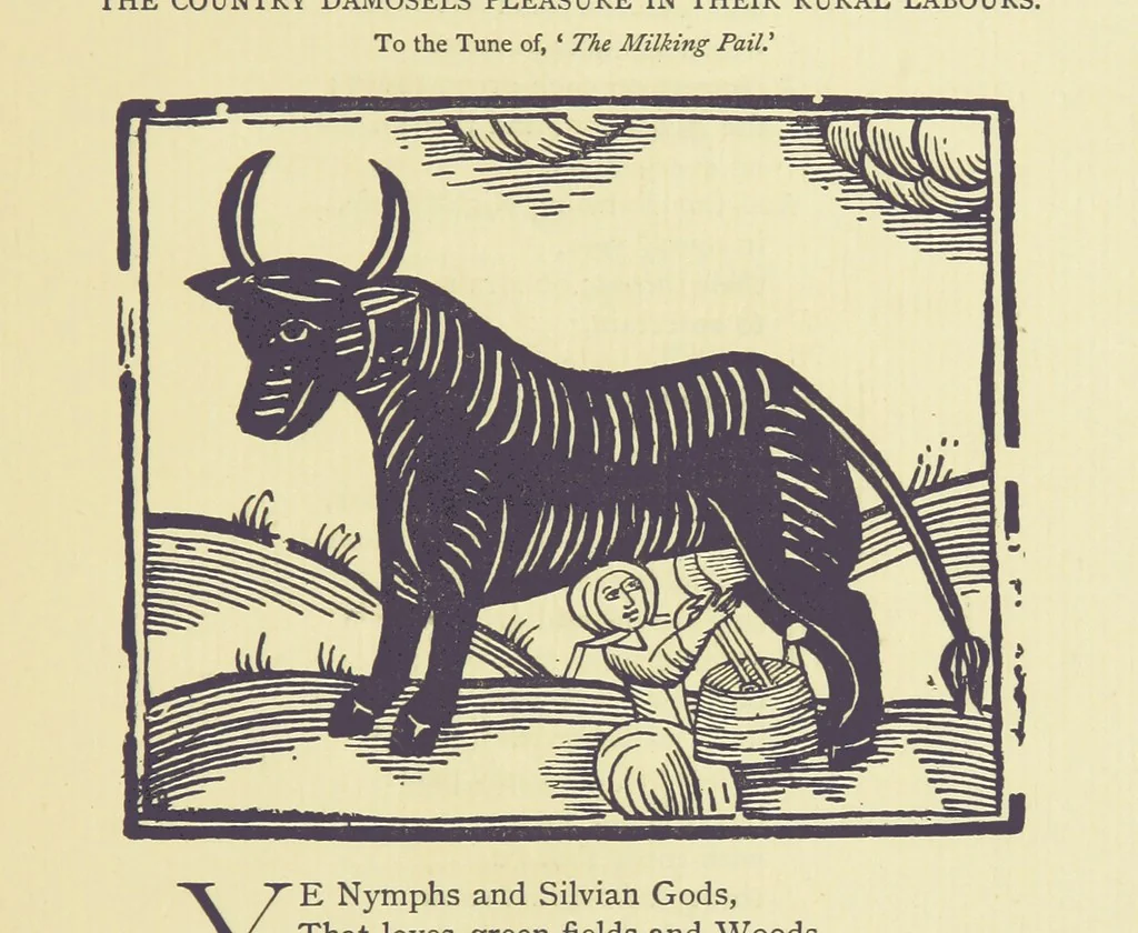 An illustration from A Century of Ballads ... Edited, and illustrated in facsimile of the originals, by J. Ashton, 1887, leaf 73