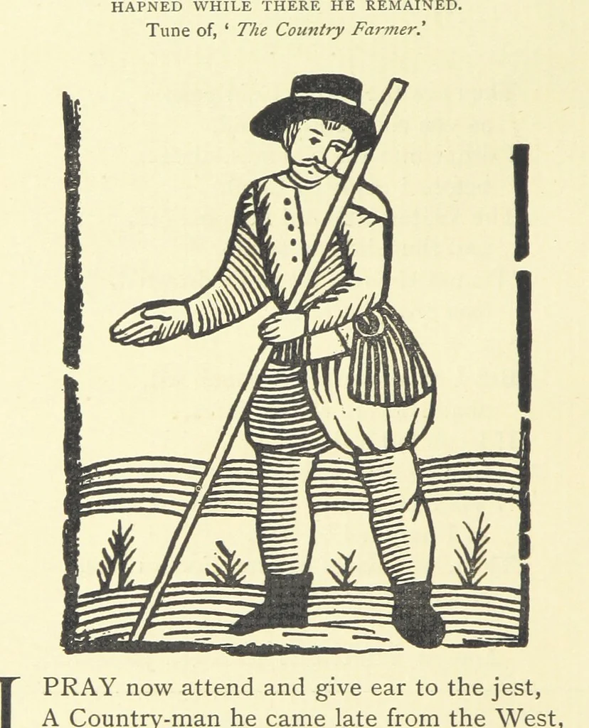 An illustration from A Century of Ballads ... Edited, and illustrated in facsimile of the originals, by J. Ashton, 1887, leaf 80