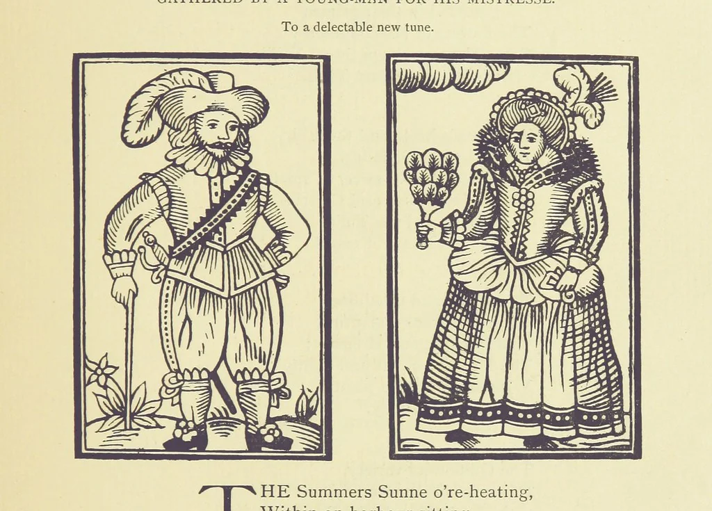 An illustration from A Century of Ballads ... Edited, and illustrated in facsimile of the originals, by J. Ashton, 1887, leaf 83