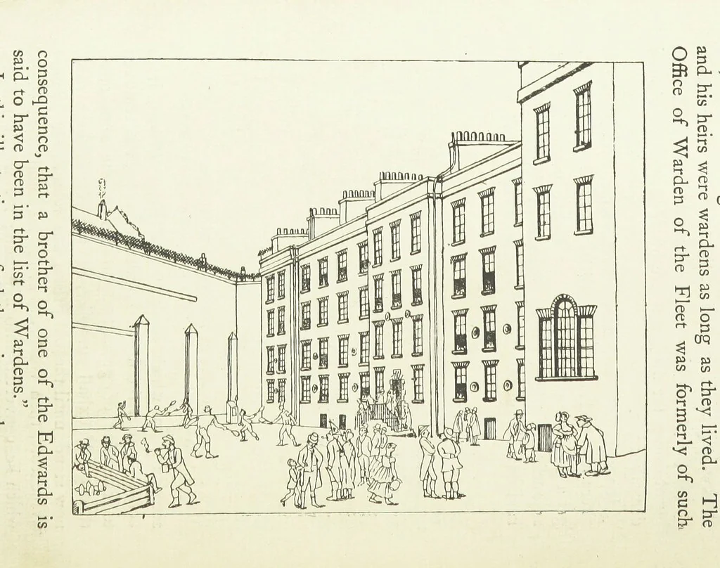 An illustration from The Fleet: its river, prison, and marriages ... Illustrated, etc, 1888, leaf 328
