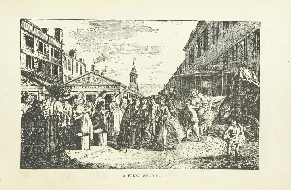 An illustration from The Fleet: its river, prison, and marriages ... Illustrated, etc, 1888, leaf 386