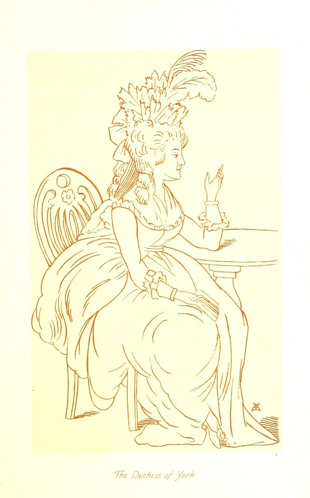 An illustration from Old Times: a picture of social life at the end of the eighteenth century ... With ... illustrations. L.P, 1885, leaf 123