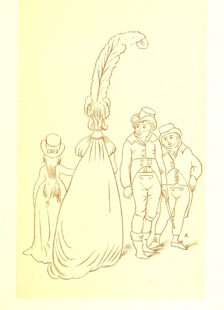 An illustration from Old Times: a picture of social life at the end of the eighteenth century ... With ... illustrations. L.P, 1885, leaf 165