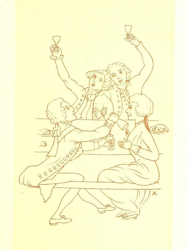 An illustration from Old Times: a picture of social life at the end of the eighteenth century ... With ... illustrations. L.P, 1885, leaf 223