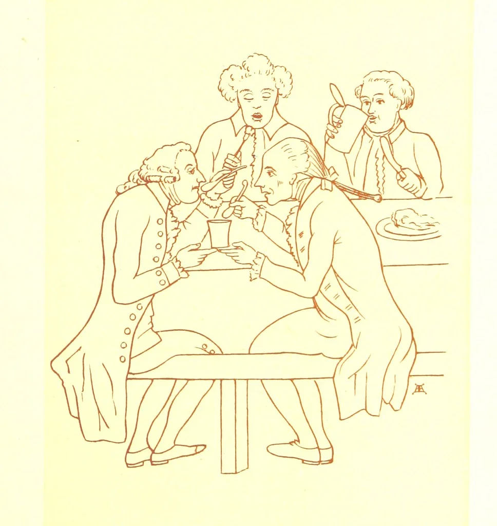 An illustration from Old Times: a picture of social life at the end of the eighteenth century ... With ... illustrations. L.P, 1885, leaf 229