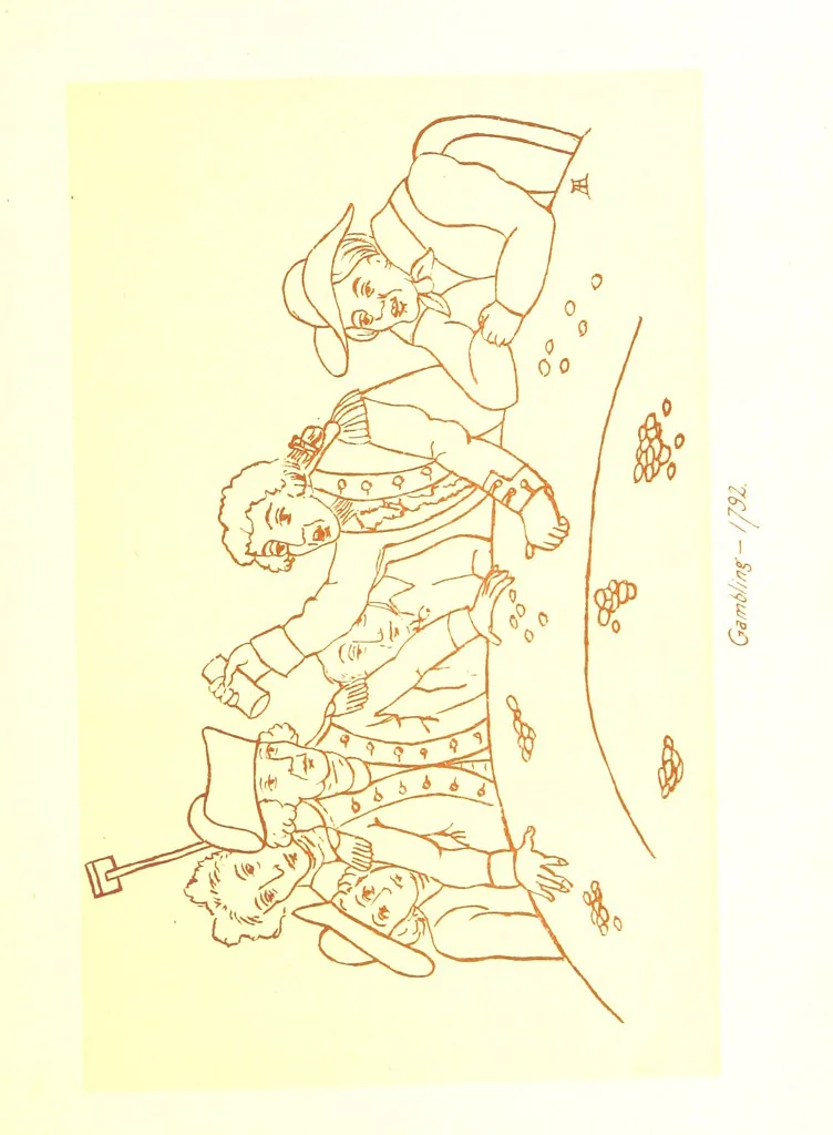 An illustration from Old Times: a picture of social life at the end of the eighteenth century ... With ... illustrations. L.P, 1885, leaf 287