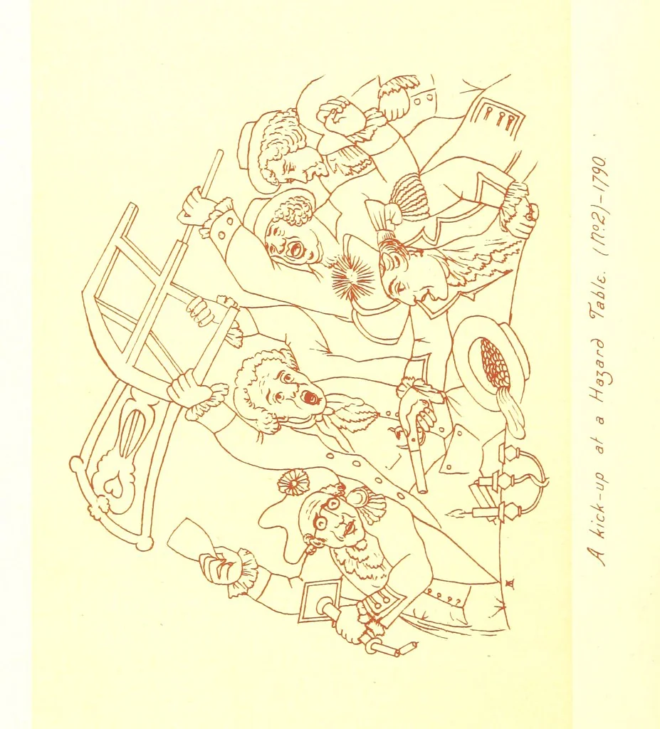 An illustration from Old Times: a picture of social life at the end of the eighteenth century ... With ... illustrations. L.P, 1885, leaf 290