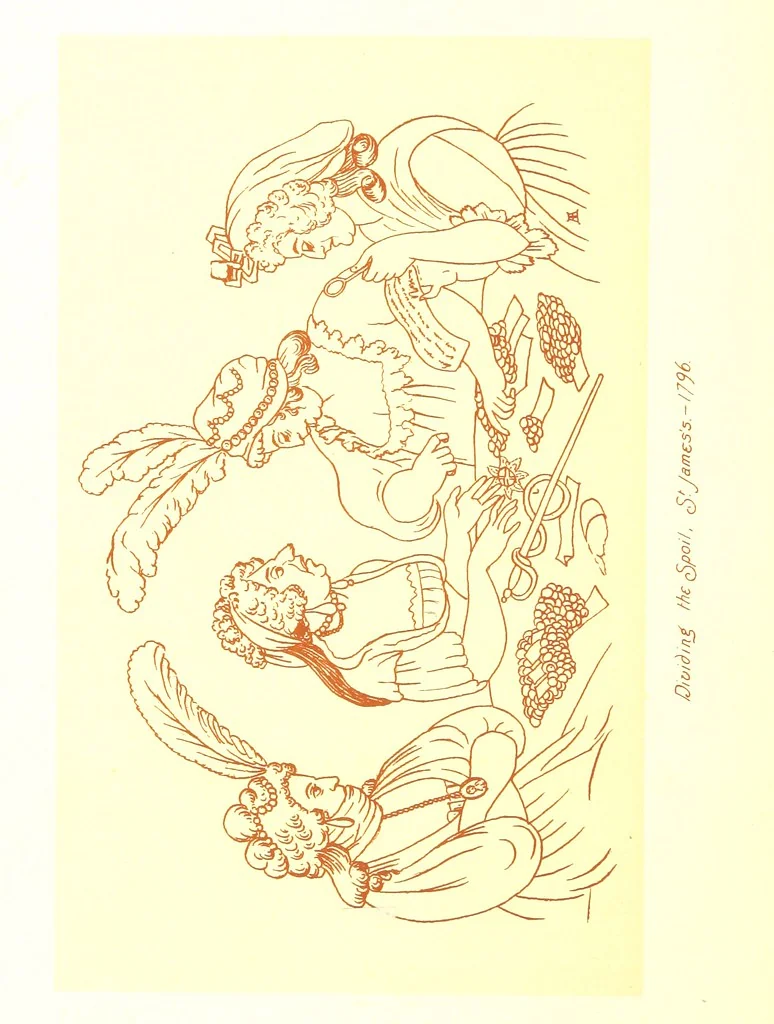 An illustration from Old Times: a picture of social life at the end of the eighteenth century ... With ... illustrations. L.P, 1885, leaf 306