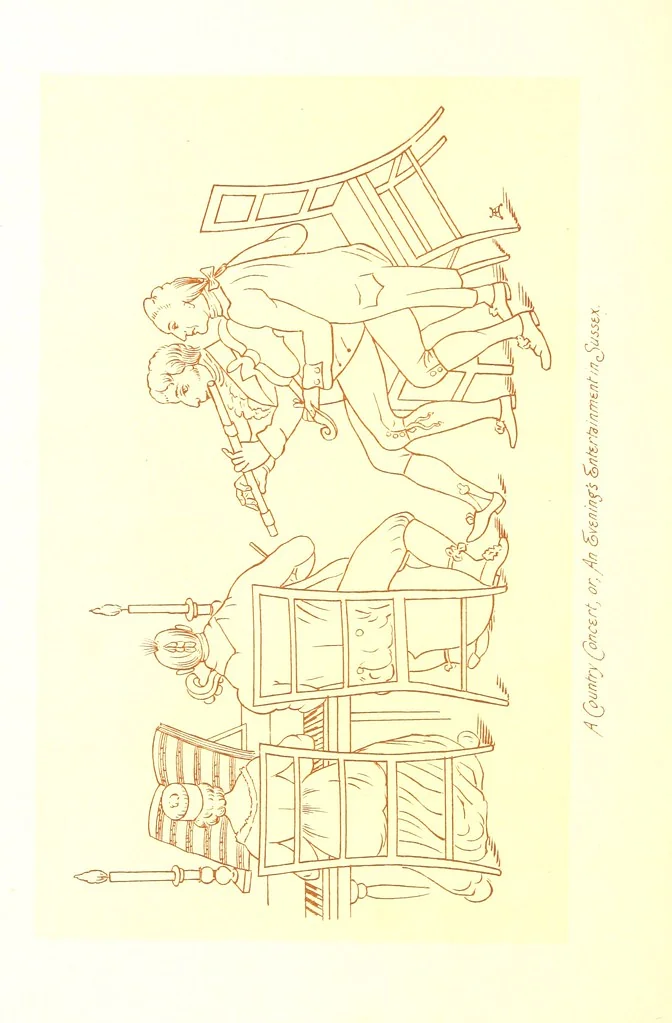 An illustration from Old Times: a picture of social life at the end of the eighteenth century ... With ... illustrations. L.P, 1885, leaf 398