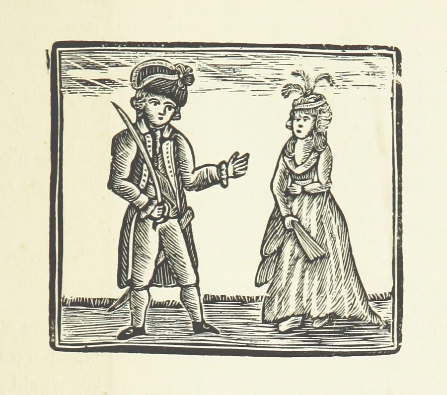 An illustration from Real Sailor-Songs. Collected and edited by J. Ashton. Two hundred illustrations. [Reproductions of broadsheets, 1891, leaf 109