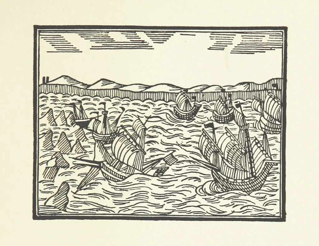 An illustration from Real Sailor-Songs. Collected and edited by J. Ashton. Two hundred illustrations. [Reproductions of broadsheets, 1891, leaf 117