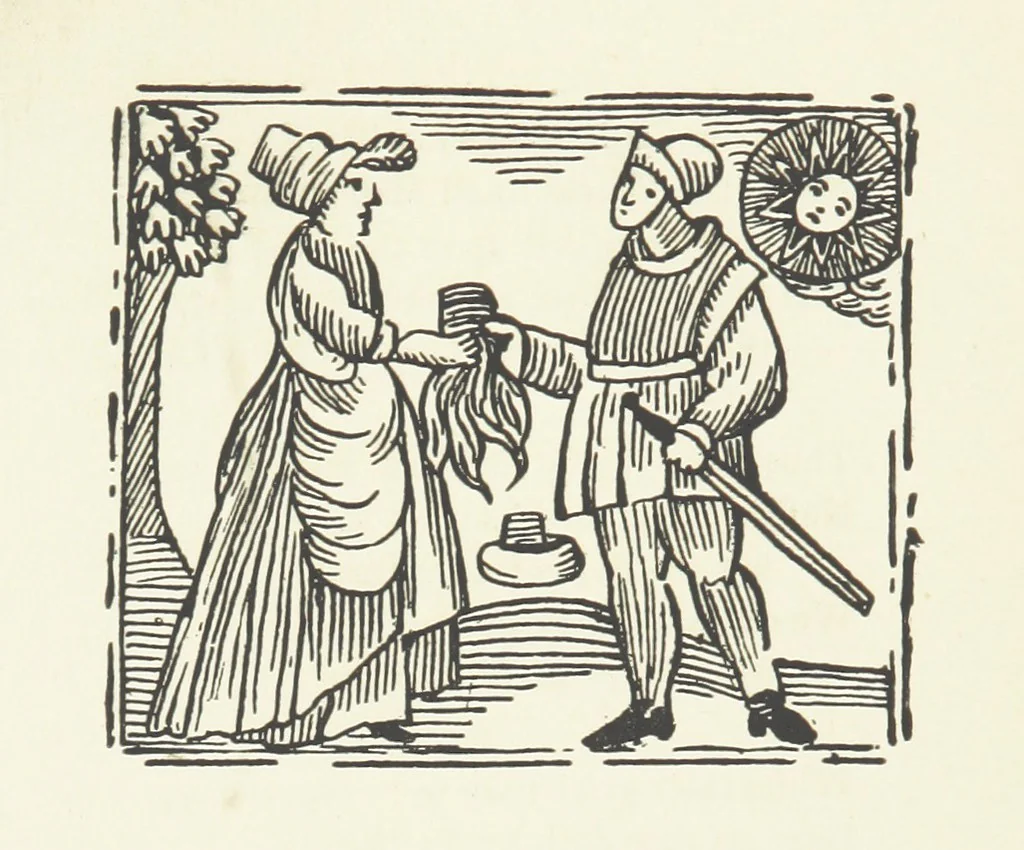 An illustration from Real Sailor-Songs. Collected and edited by J. Ashton. Two hundred illustrations. [Reproductions of broadsheets, 1891, leaf 119