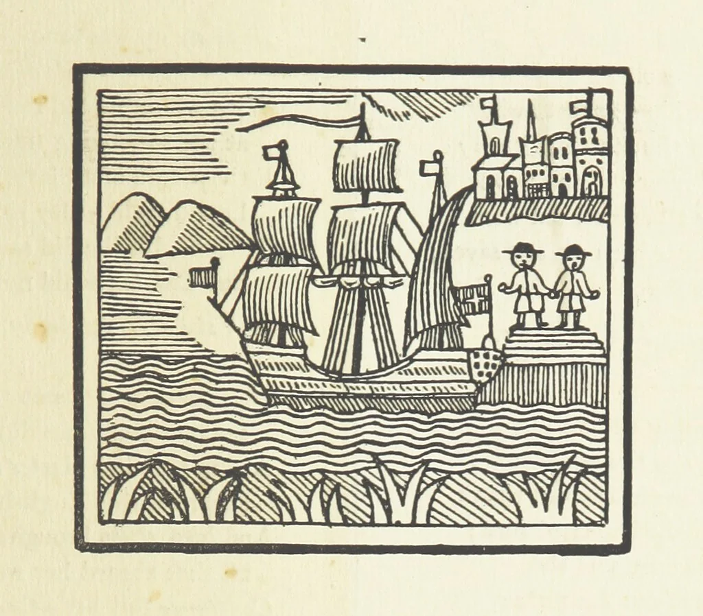 An illustration from Real Sailor-Songs. Collected and edited by J. Ashton. Two hundred illustrations. [Reproductions of broadsheets, 1891, leaf 121