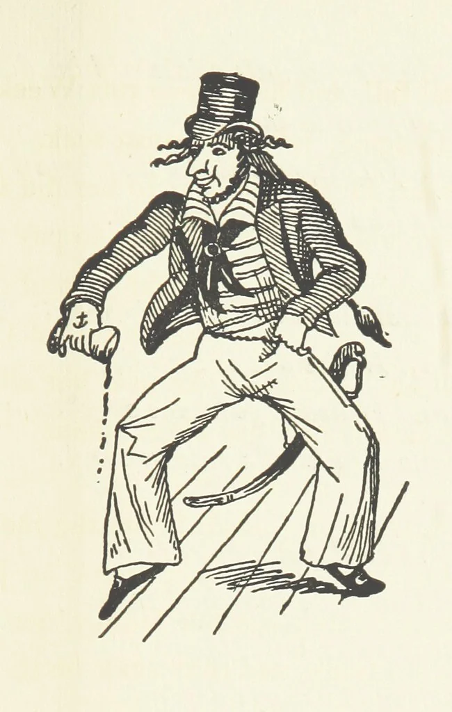 An illustration from Real Sailor-Songs. Collected and edited by J. Ashton. Two hundred illustrations. [Reproductions of broadsheets, 1891, leaf 147