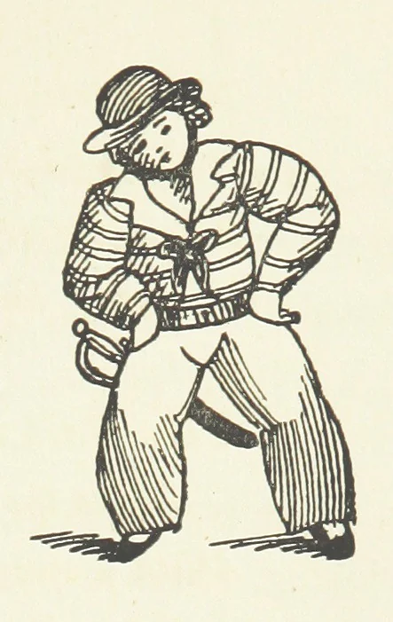 An illustration from Real Sailor-Songs. Collected and edited by J. Ashton. Two hundred illustrations. [Reproductions of broadsheets, 1891, leaf 149