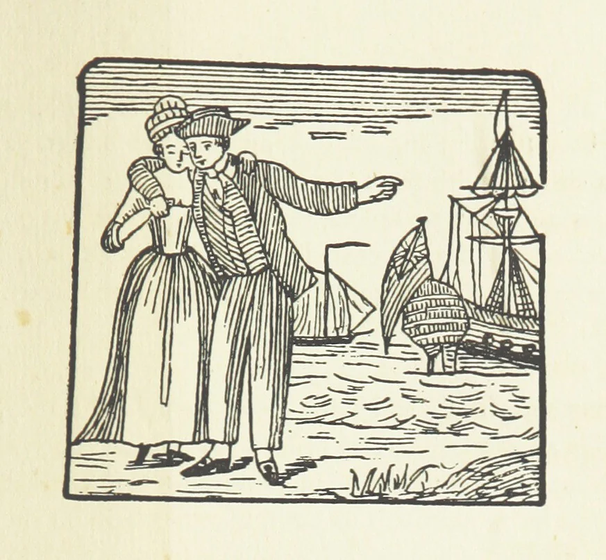 An illustration from Real Sailor-Songs. Collected and edited by J. Ashton. Two hundred illustrations. [Reproductions of broadsheets, 1891, leaf 173