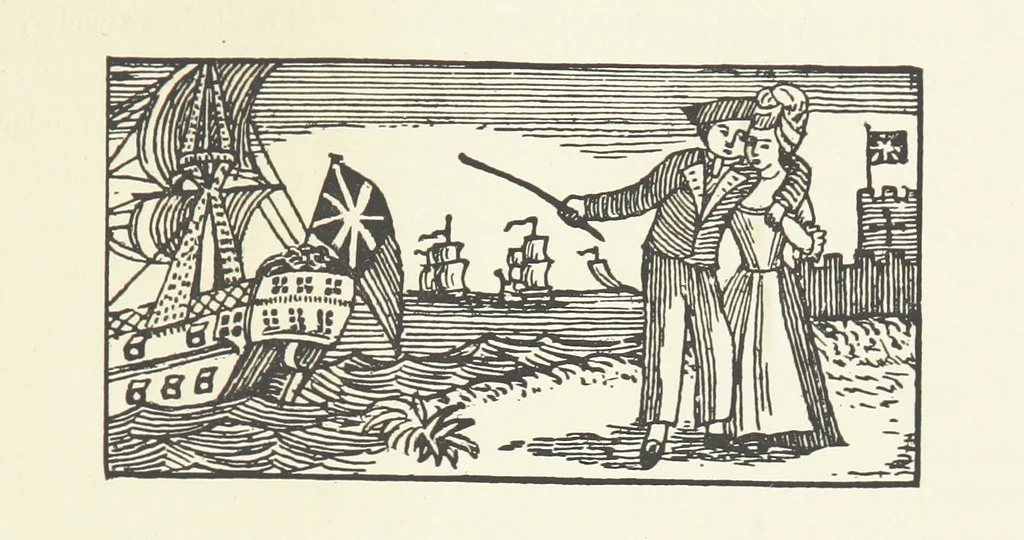 An illustration from Real Sailor-Songs. Collected and edited by J. Ashton. Two hundred illustrations. [Reproductions of broadsheets, 1891, leaf 175