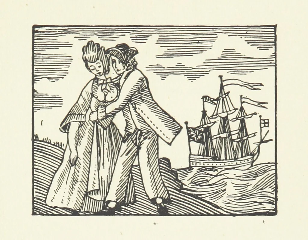 An illustration from Real Sailor-Songs. Collected and edited by J. Ashton. Two hundred illustrations. [Reproductions of broadsheets, 1891, leaf 181
