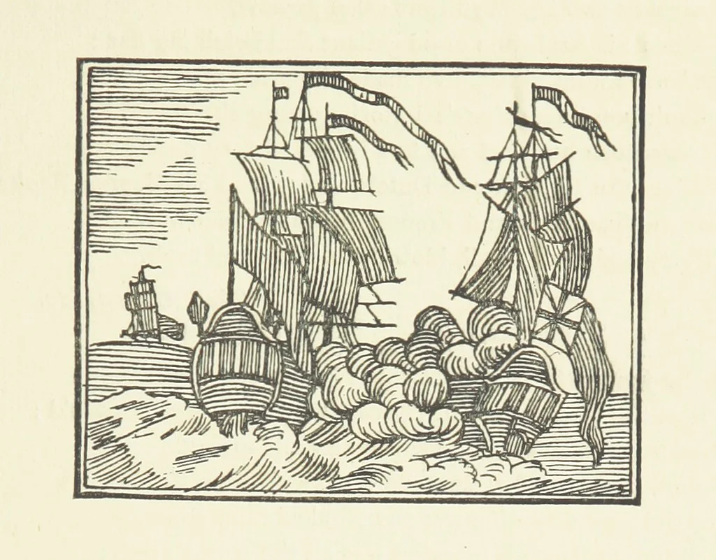 An illustration from Real Sailor-Songs. Collected and edited by J. Ashton. Two hundred illustrations. [Reproductions of broadsheets, 1891, leaf 23