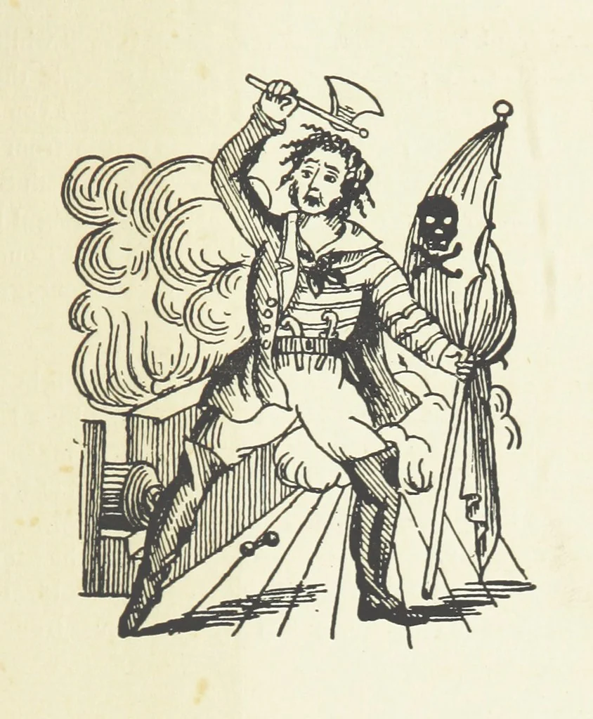 An illustration from Real Sailor-Songs. Collected and edited by J. Ashton. Two hundred illustrations. [Reproductions of broadsheets, 1891, leaf 243