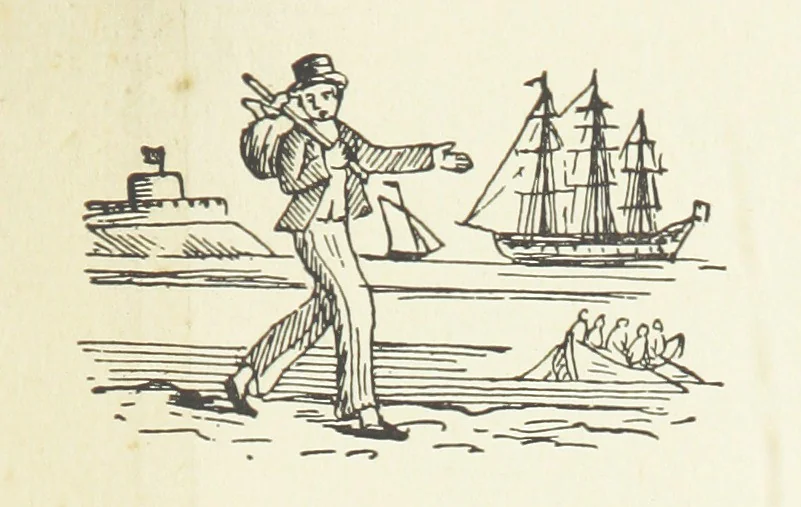 An illustration from Real Sailor-Songs. Collected and edited by J. Ashton. Two hundred illustrations. [Reproductions of broadsheets, 1891, leaf 253