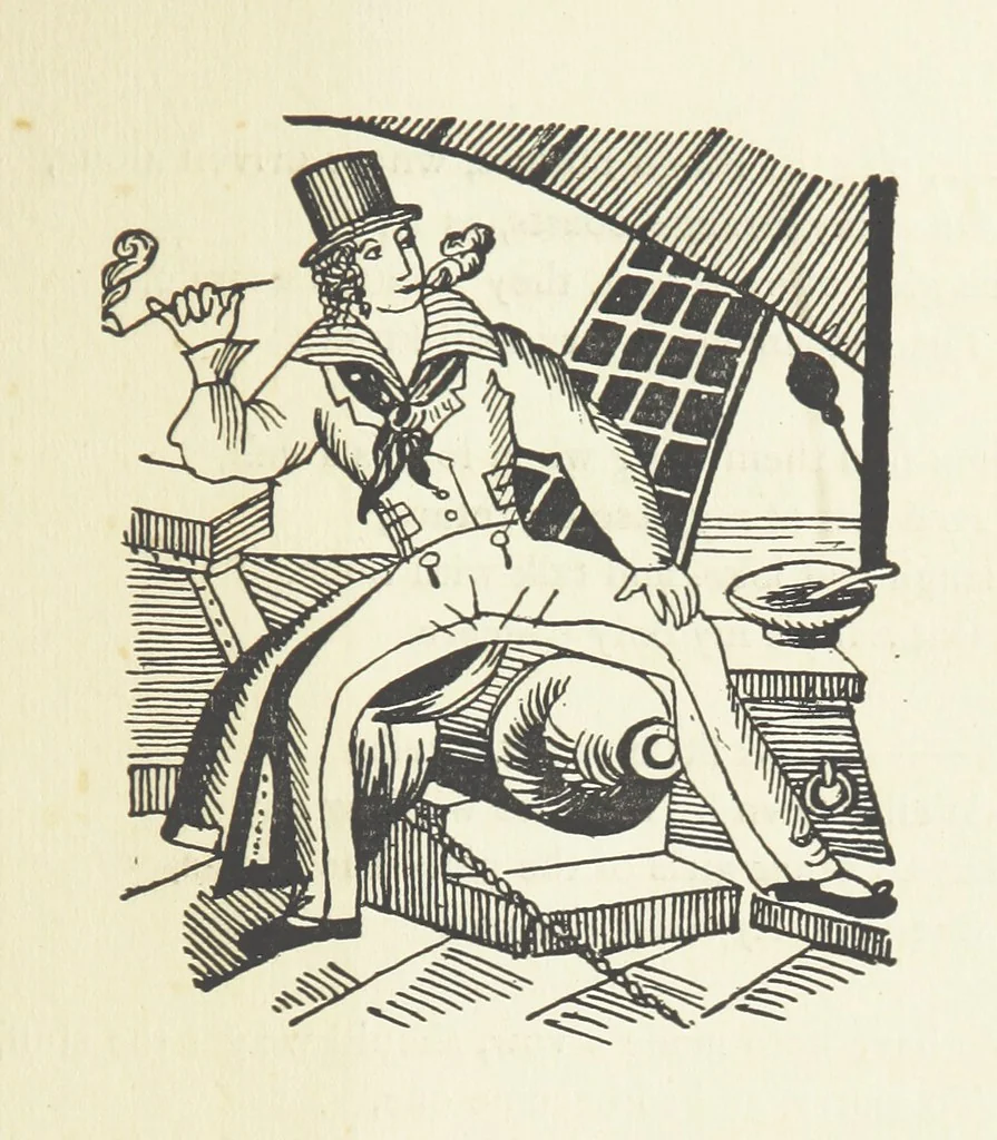 An illustration from Real Sailor-Songs. Collected and edited by J. Ashton. Two hundred illustrations. [Reproductions of broadsheets, 1891, leaf 257