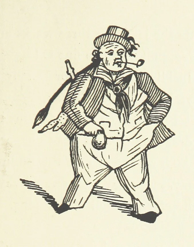 An illustration from Real Sailor-Songs. Collected and edited by J. Ashton. Two hundred illustrations. [Reproductions of broadsheets, 1891, leaf 283