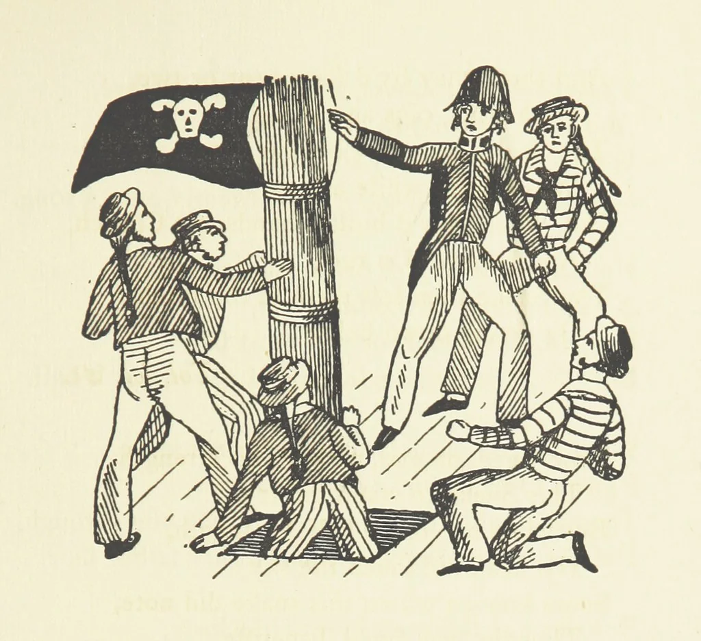 An illustration from Real Sailor-Songs. Collected and edited by J. Ashton. Two hundred illustrations. [Reproductions of broadsheets, 1891, leaf 291