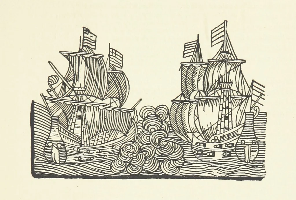 An illustration from Real Sailor-Songs. Collected and edited by J. Ashton. Two hundred illustrations. [Reproductions of broadsheets, 1891, leaf 33