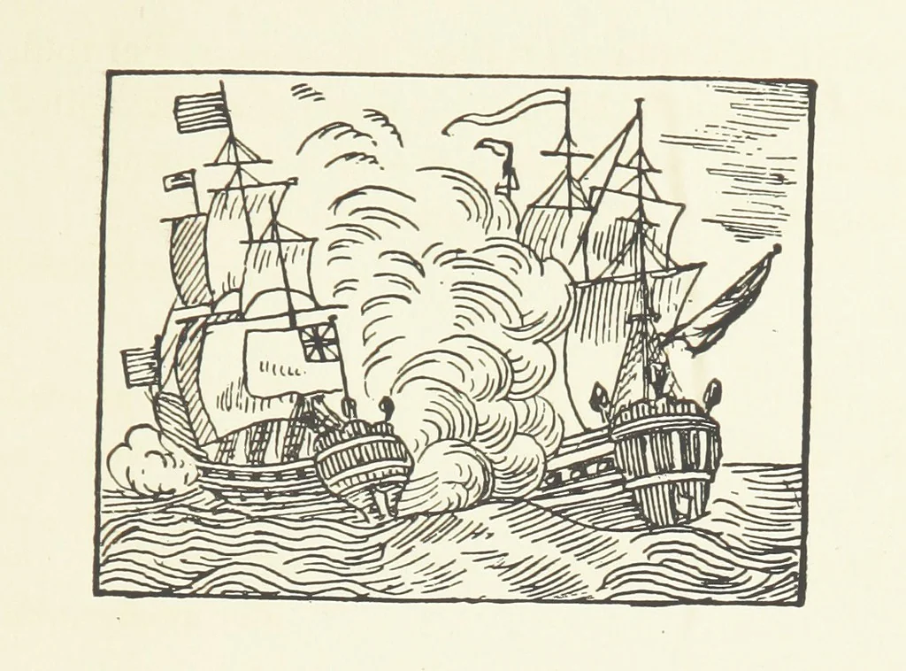 An illustration from Real Sailor-Songs. Collected and edited by J. Ashton. Two hundred illustrations. [Reproductions of broadsheets, 1891, leaf 43
