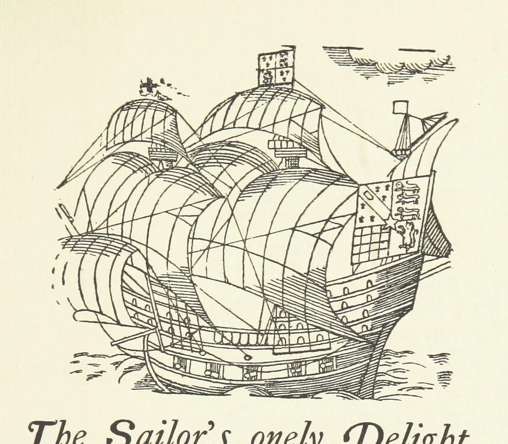 An illustration from Real Sailor-Songs. Collected and edited by J. Ashton. Two hundred illustrations. [Reproductions of broadsheets, 1891, leaf 45