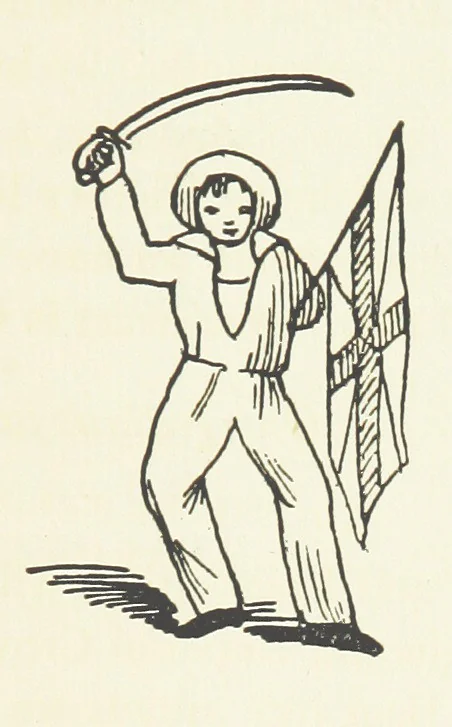 An illustration from Real Sailor-Songs. Collected and edited by J. Ashton. Two hundred illustrations. [Reproductions of broadsheets, 1891, leaf 75