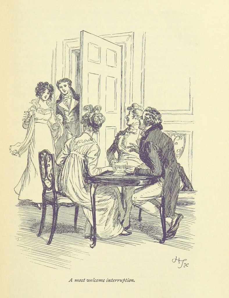 An illustration from Mansfield Park: a novel, 1897, leaf 155