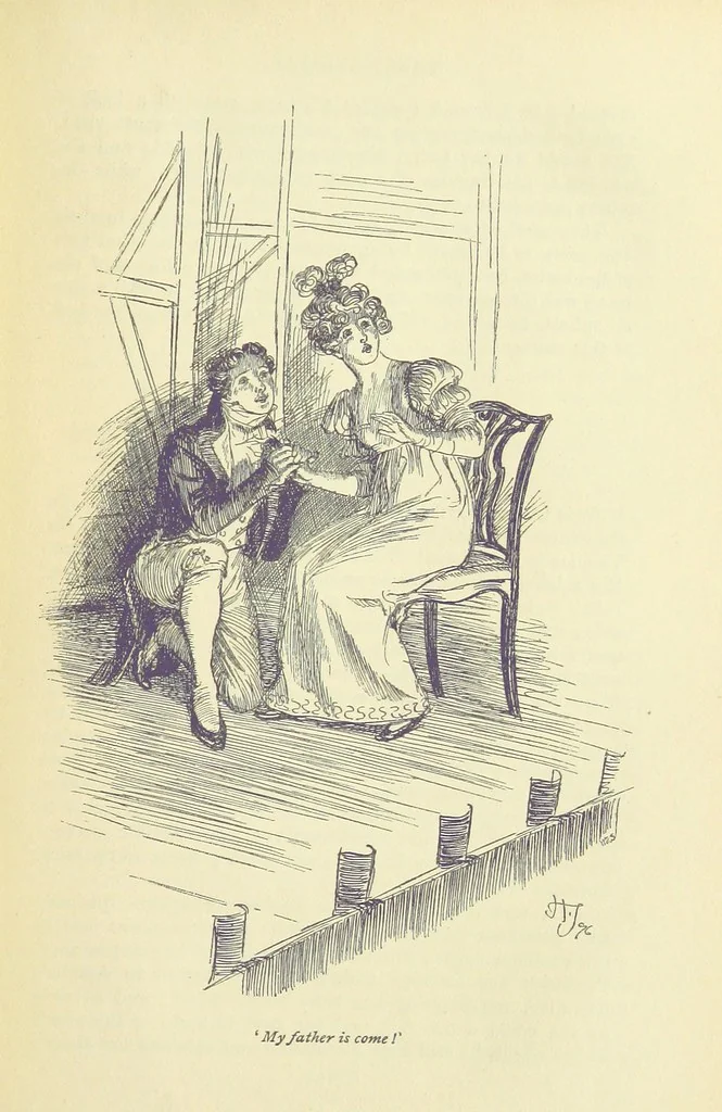 An illustration from Mansfield Park: a novel, 1897, leaf 179