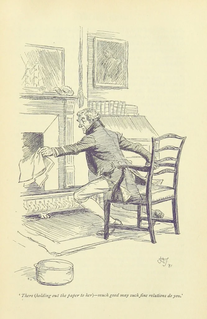 An illustration from Mansfield Park: a novel, 1897, leaf 423