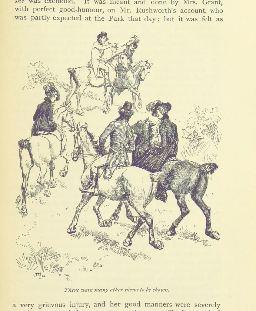 An illustration from Mansfield Park: a novel, 1897, leaf 89