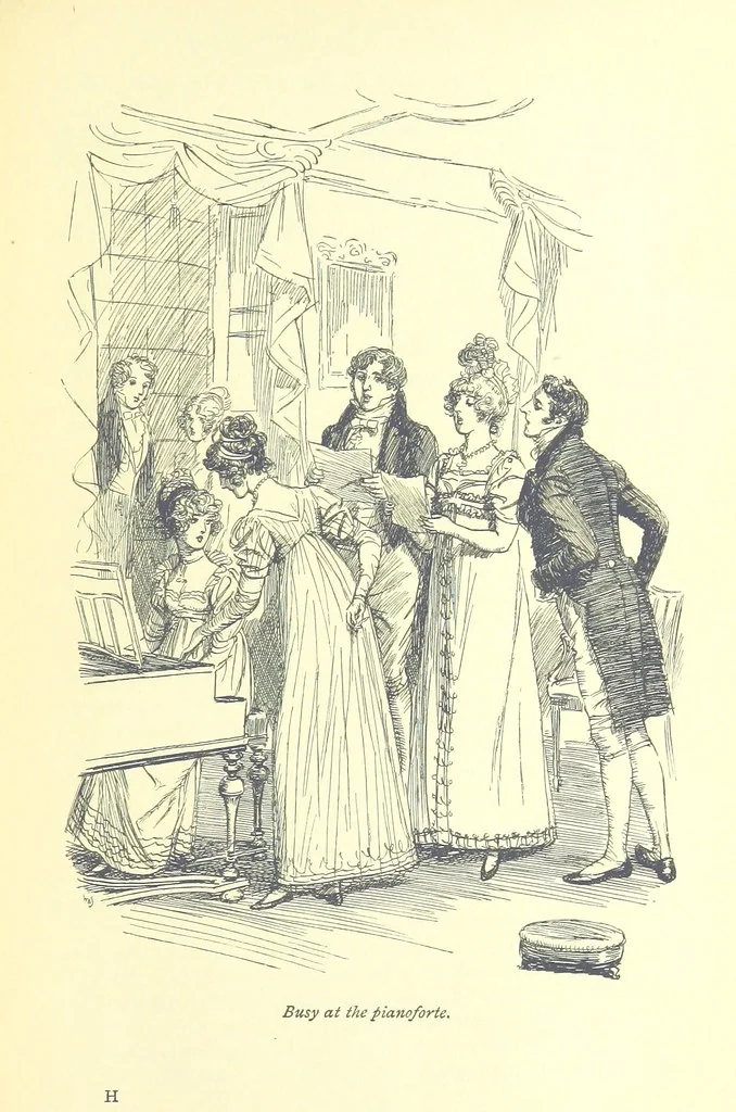An illustration from Mansfield Park, etc, 1898, leaf 121