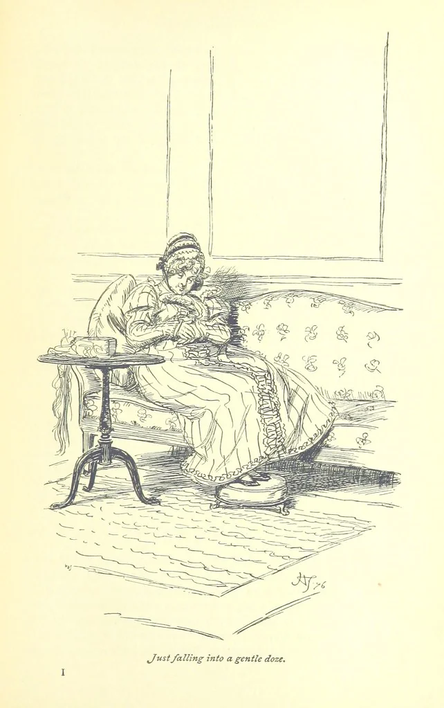 An illustration from Mansfield Park, etc, 1898, leaf 137