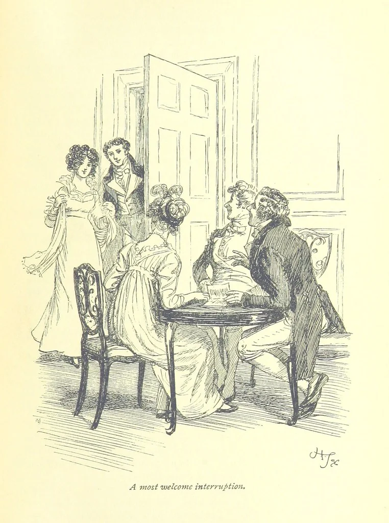 An illustration from Mansfield Park, etc, 1898, leaf 153