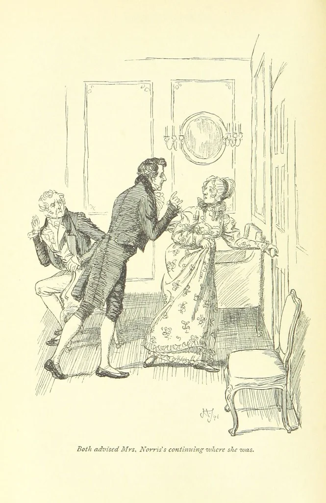 An illustration from Mansfield Park, etc, 1898, leaf 234