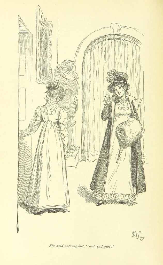 An illustration from Mansfield Park, etc, 1898, leaf 346